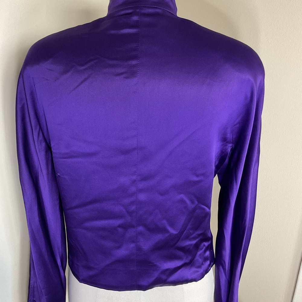 Vintage St. John Purple Bomber Jacket M Medium Griffith Gray Zip Designer Luxury - Picture 6 of 9